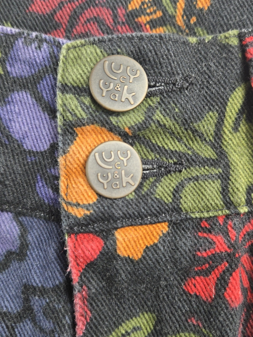 Lucy & Yak Pants Addison Rose Floral Print Denim - Picture 6 of 15